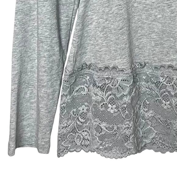 Sundance Elan Turtleneck Top Lace Bottom Heather Gray Sz XS - Picture 4 of 6